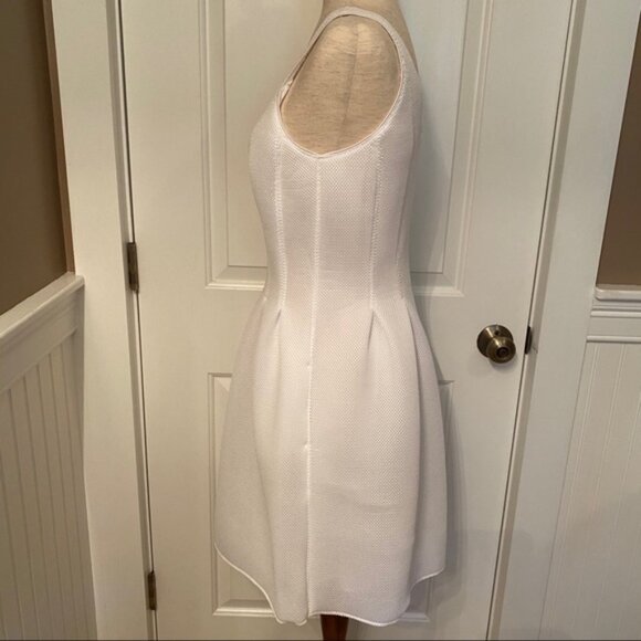 W WORTH DRESS FIT FLARE WHITE SLEEVELESS V-NECK Size 6 SCUBA FABRIC - Picture 7 of 12